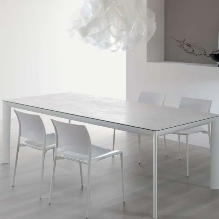 Dexo Table De Salle à Manger*Cocoon Table italienne rectangulaire extensible en céramique contemporaine