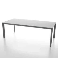 Dexo Table De Salle à Manger*Cocoon Table rectangulaire plateau en verre trempé et pieds en métal fabriquée en Italie