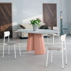 Carrier Chaise De Salle à Manger*Colette ® Chaise française en métal avec assise en tissu rembourrée
