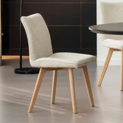Chaise De Salle à Manger|Chaise Salon*ColineChaise rembourrée en tissu avec pieds en bois