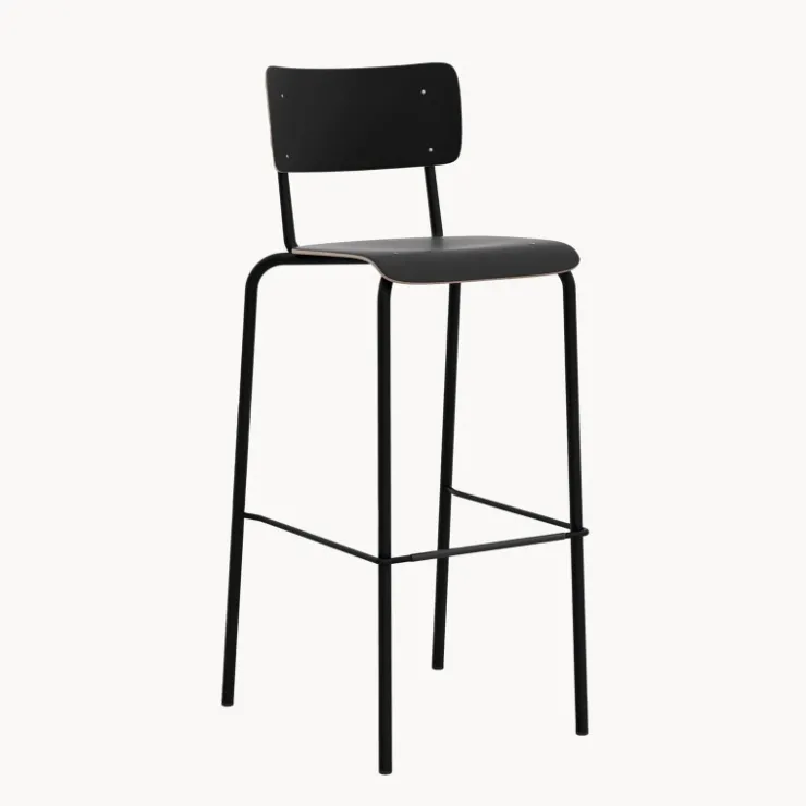 Perfecta Tabouret De Bar (assise +/- 80 Cm)*College Tabouret de bar avec dossier style vintage