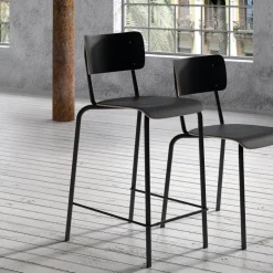 Perfecta Tabouret Snack (assise +/- 65 Cm)|Tabouret De Bar (assise +/- 80 Cm)*Collège Tabouret snack vintage avec dossier en bois et métal
