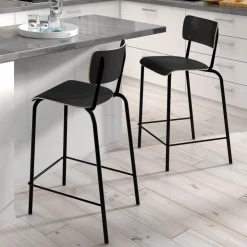 Perfecta Tabouret Snack (assise +/- 65 Cm)|Tabouret De Bar (assise +/- 80 Cm)*Collège Tabouret snack vintage avec dossier en bois et métal