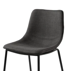 Tabouret Snack (assise +/- 65 Cm)|Tabouret De Bar (assise +/- 80 Cm)*CoqueTabouret snack coque en tissu gris et pieds en métal noir