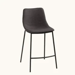 Tabouret Snack (assise +/- 65 Cm)|Tabouret De Bar (assise +/- 80 Cm)*CoqueTabouret snack coque en tissu gris et pieds en métal noir