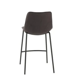 Tabouret Snack (assise +/- 65 Cm)|Tabouret De Bar (assise +/- 80 Cm)*CoqueTabouret snack coque en tissu gris et pieds en métal noir