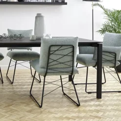 Mobitec Chaise De Salle à Manger|Fauteuil De Salon*Cosy ® Fauteuil design confortable assise en tissu et pieds en métal