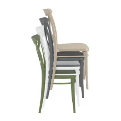 Chaise De Jardin*Cross Chaise de terrasse bistrot empilable en polypropylène