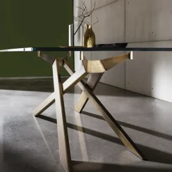 Sovet Italia Table De Salle à Manger*Cross Sovet® Table de salle à manger design en verre et métal