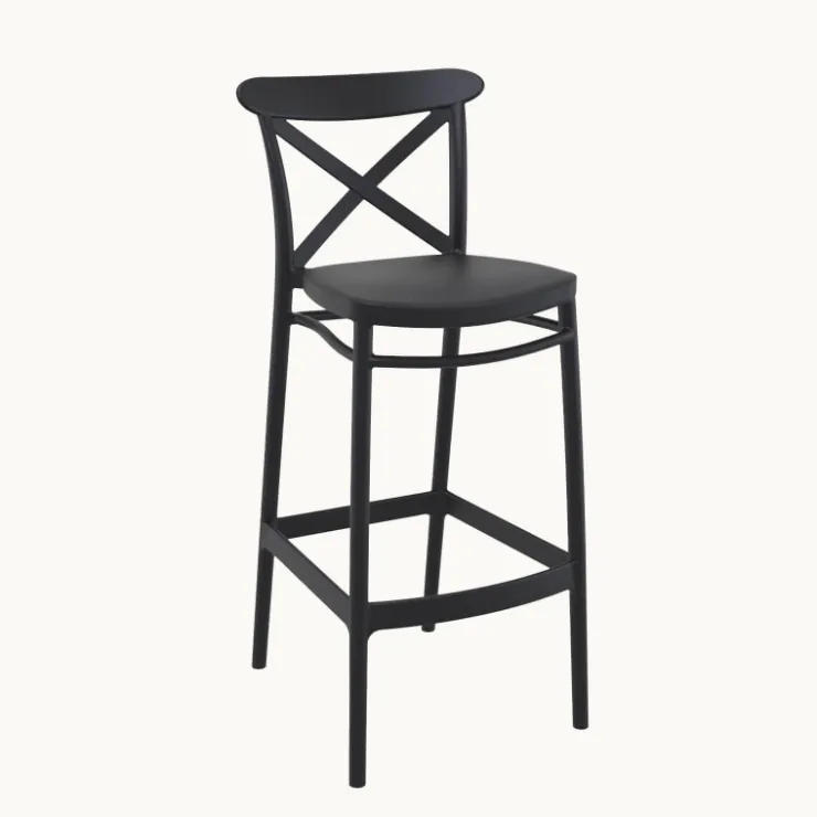 Tabouret De Bar (assise +/- 80 Cm)*Cross Tabouret de bar moderne avec dossier en polypropylène