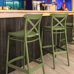 Tabouret De Bar (assise +/- 80 Cm)*Cross Tabouret de bar moderne avec dossier en polypropylène