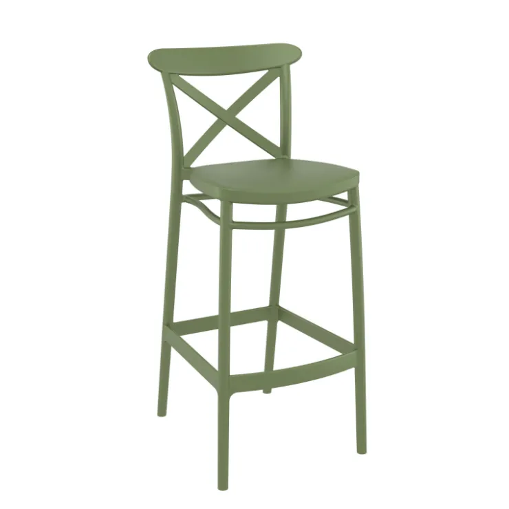 Tabouret De Bar (assise +/- 80 Cm)*Cross Tabouret de bar moderne avec dossier en polypropylène