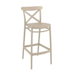 Tabouret De Bar (assise +/- 80 Cm)*Cross Tabouret de bar moderne avec dossier en polypropylène