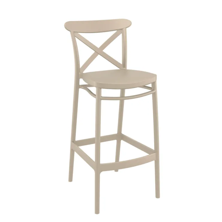 Tabouret De Bar (assise +/- 80 Cm)*Cross Tabouret de bar moderne avec dossier en polypropylène