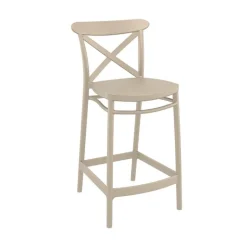 Tabouret Snack (assise +/- 65 Cm)|Tabouret De Bar (assise +/- 80 Cm)*Cross Tabouret snack moderne en polypropylène avec dossier