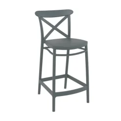 Tabouret Snack (assise +/- 65 Cm)|Tabouret De Bar (assise +/- 80 Cm)*Cross Tabouret snack moderne en polypropylène avec dossier