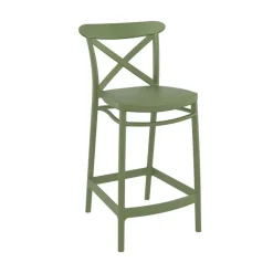 Tabouret Snack (assise +/- 65 Cm)|Tabouret De Bar (assise +/- 80 Cm)*Cross Tabouret snack moderne en polypropylène avec dossier