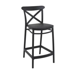 Tabouret Snack (assise +/- 65 Cm)|Tabouret De Bar (assise +/- 80 Cm)*Cross Tabouret snack moderne en polypropylène avec dossier