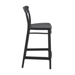 Tabouret Snack (assise +/- 65 Cm)|Tabouret De Bar (assise +/- 80 Cm)*Cross Tabouret snack moderne en polypropylène avec dossier