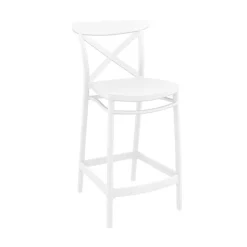 Tabouret Snack (assise +/- 65 Cm)|Tabouret De Bar (assise +/- 80 Cm)*Cross Tabouret snack moderne en polypropylène avec dossier