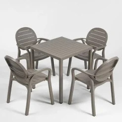 Table De Jardin*Cube Table de jardin réglable en hauteur carrée fabriquée en Italie