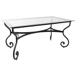 Jayso Table De Jardin*Damasco Table de jardin provençale plateau verre avec pieds en acier