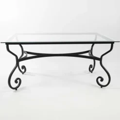 Jayso Table De Jardin*Damasco Table de jardin provençale plateau verre avec pieds en acier