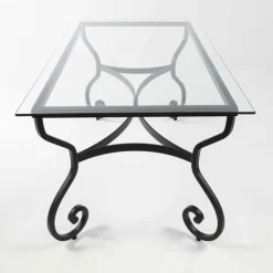 Jayso Table De Jardin*Damasco Table de jardin provençale plateau verre avec pieds en acier