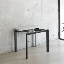 Altacom Table Pour Petit Espace*Domino Console extensible en mélaminé et pieds en métal