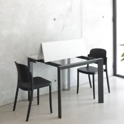 Altacom Table Pour Petit Espace*Domino Console extensible en mélaminé et pieds en métal