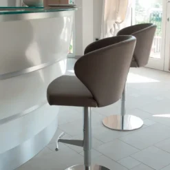 Peressini Tabouret Snack (assise +/- 65 Cm)|Tabouret De Bar (assise +/- 80 Cm)*Doris P Tabouret pivotant et réglable en hauteur en synthétique et métal chromé