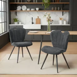 Chaise De Salle à Manger*EliseChaise rembourrée pivotante en tissu avec poignée