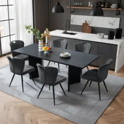 Chaise De Salle à Manger*EliseChaise rembourrée pivotante en tissu avec poignée