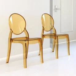 Chaise De Salle à Manger|Chaise Salon*Elizabeth Chaise médaillon transparente en polycarbonate