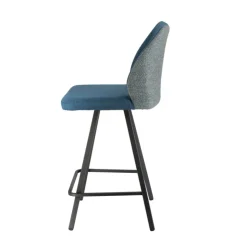 Europea Tabouret Snack (assise +/- 65 Cm)|Tabouret De Bar (assise +/- 80 Cm)*Emma Tabouret snack pivotant bicolore avec pieds en métal