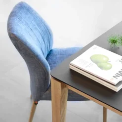 Mobitec Chaise De Salle à Manger|Chaise Salon*Enora ® Chaise cocooning en tissu et pieds en bois