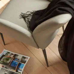 Mobitec Chaise De Salle à Manger|Fauteuil De Salon*Enora ® Fauteuil cocooning en tissu et pieds en métal