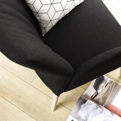 Mobitec Chaise De Salle à Manger|Chaise Salon*Enora ® Fauteuil cocooning en tissu et pieds en bois