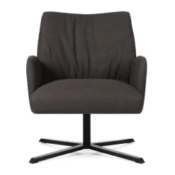 Mobitec Fauteuil De Salon*Enora ® Fauteuil cocooning pivotant en tissu et métal