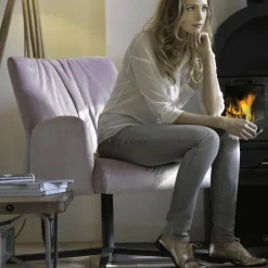 Mobitec Fauteuil De Salon*Enora ® Fauteuil cocooning pivotant en tissu et métal