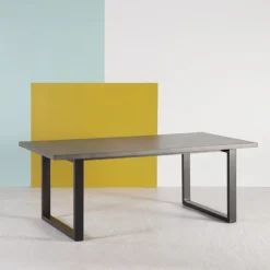 Neoh Table De Salle à Manger*Eternelle Table industrielle française en béton ciré pieds traîneau