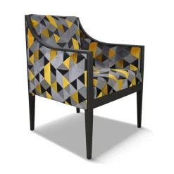 Paget Fauteuil De Salon*Ethan Fauteuil Art déco en bois et en tissu fabriqué en France