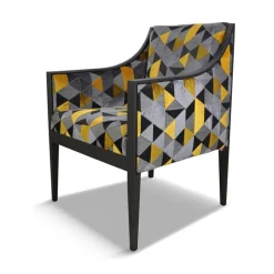 Paget Fauteuil De Salon*Ethan Fauteuil Art déco en bois et en tissu fabriqué en France