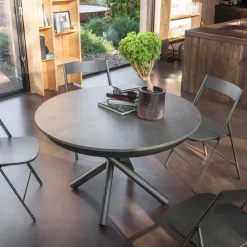 Altacom Table De Salle à Manger*Fahrenheit Super Table ronde extensible design en céramique et pieds mikado