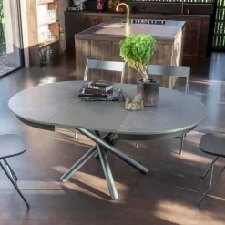Altacom Table De Salle à Manger*Fahrenheit Super Table ronde extensible design en céramique et pieds mikado