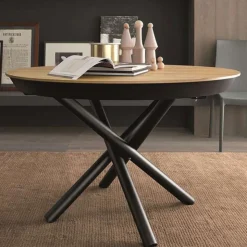 Altacom Table De Salle à Manger*Fahrenheit Table design extensible ronde en bois avec pied central forme mikado