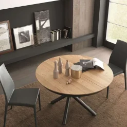 Altacom Table De Salle à Manger*Fahrenheit Table design extensible ronde en bois avec pied central forme mikado
