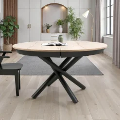 Altacom Table De Salle à Manger*Fahrenheit Table ronde extensible design en mélaminé et pied mikado