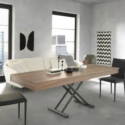 Altacom Table Pour Petit Espace|Table De Salon*Febo AT046 Table italienne relevable en bois avec allonges