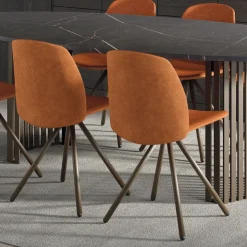 Perfecta Chaise De Salle à Manger*Fiona 2 Chaise moderne en tissu et pieds métal